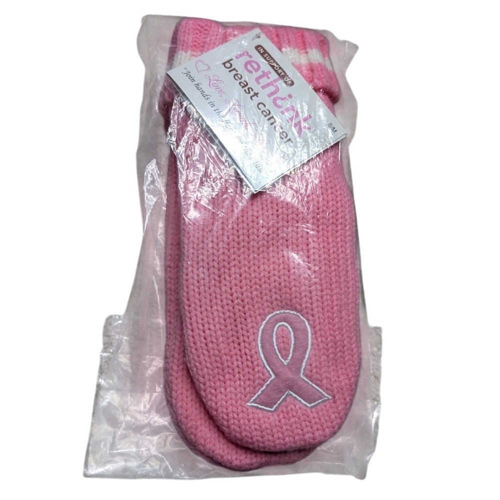 New Rethink Breast Cancer Pink Small / Medium Knit Linedโ Mittens Winter